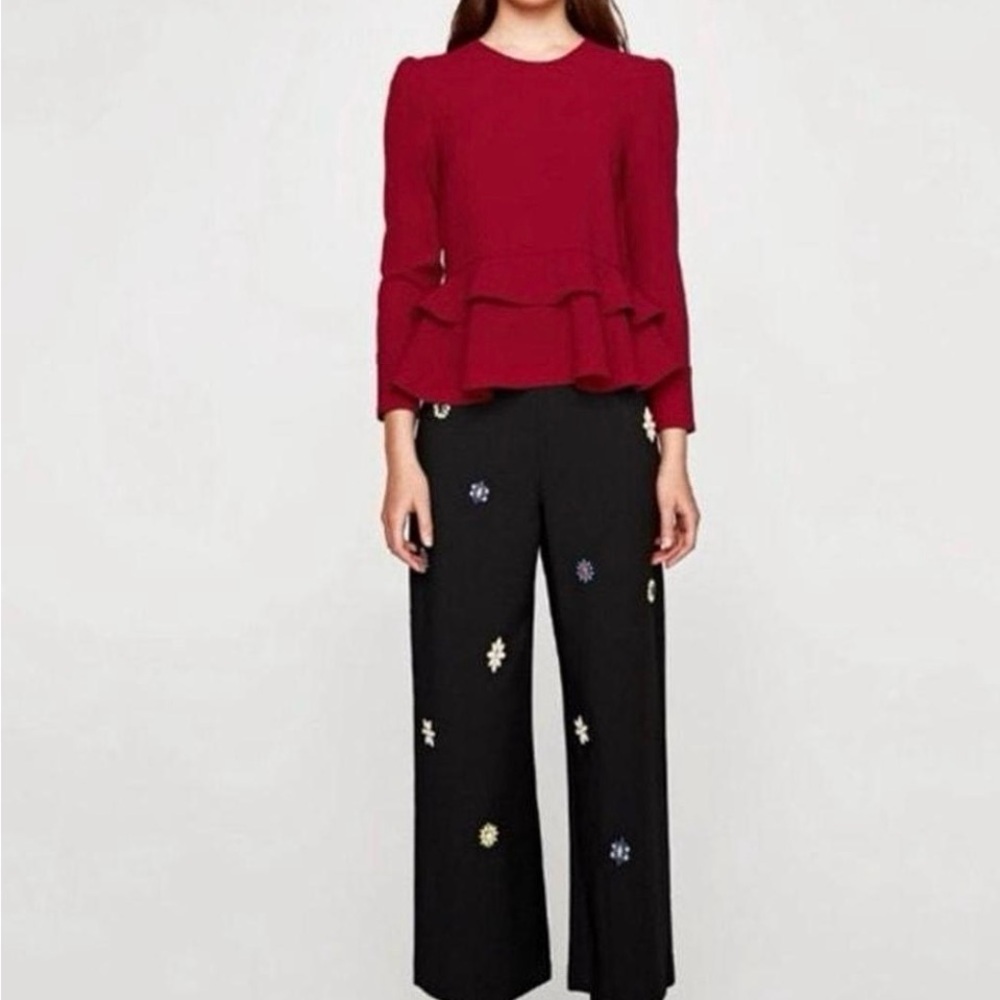 Zara Elegant Red Women's Top - Picture 3 of 5